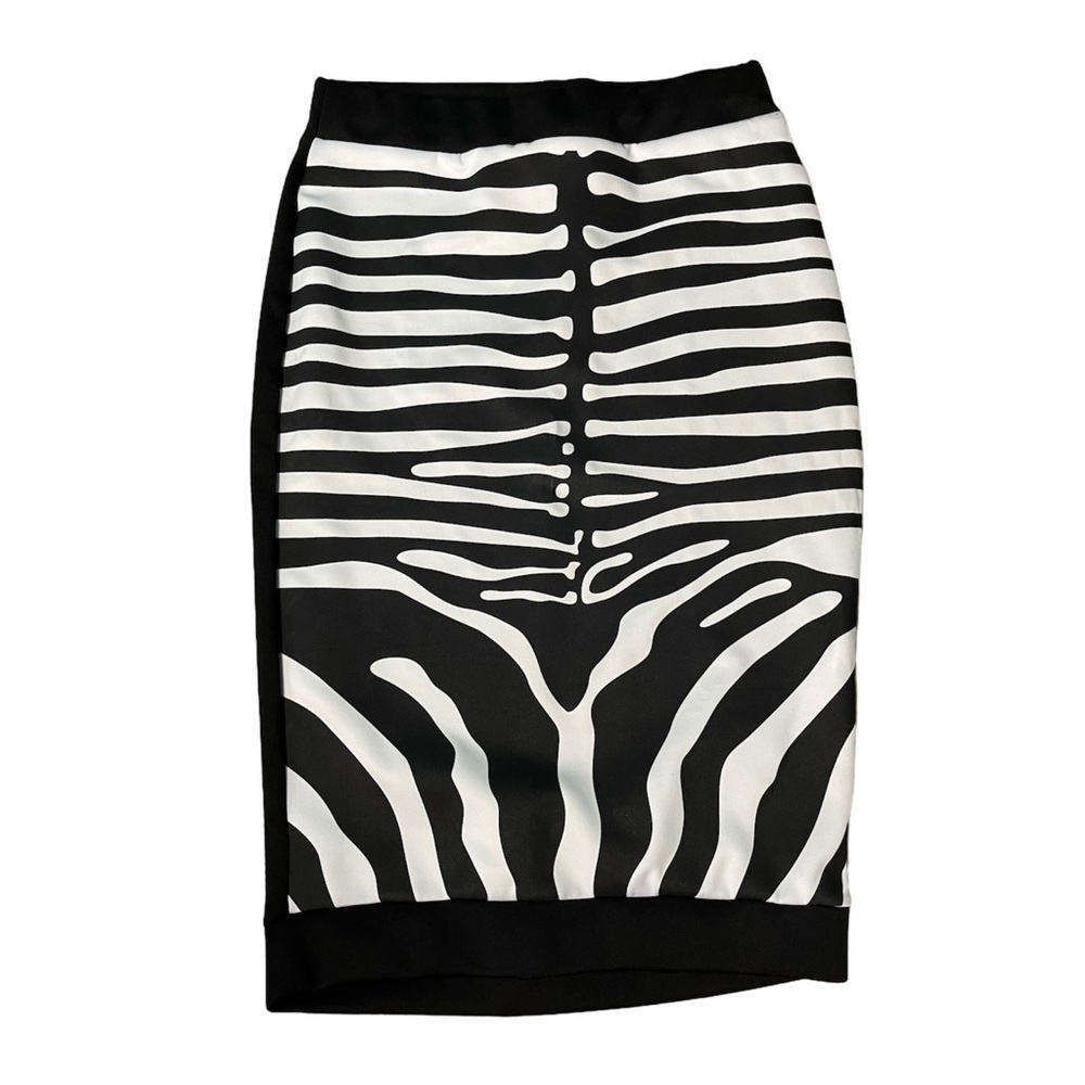 Miss Blush Black & White Zebra Print Skirt